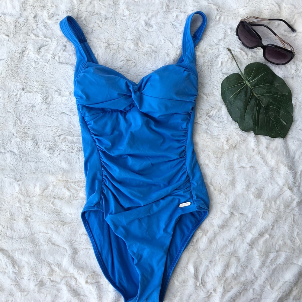 Sunseeker French Blue Ruched Bathing Suit-Small